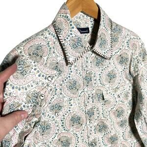 7 DIAMONDS Men’s Western Style Snap Front Paisley Embroidered Shirt